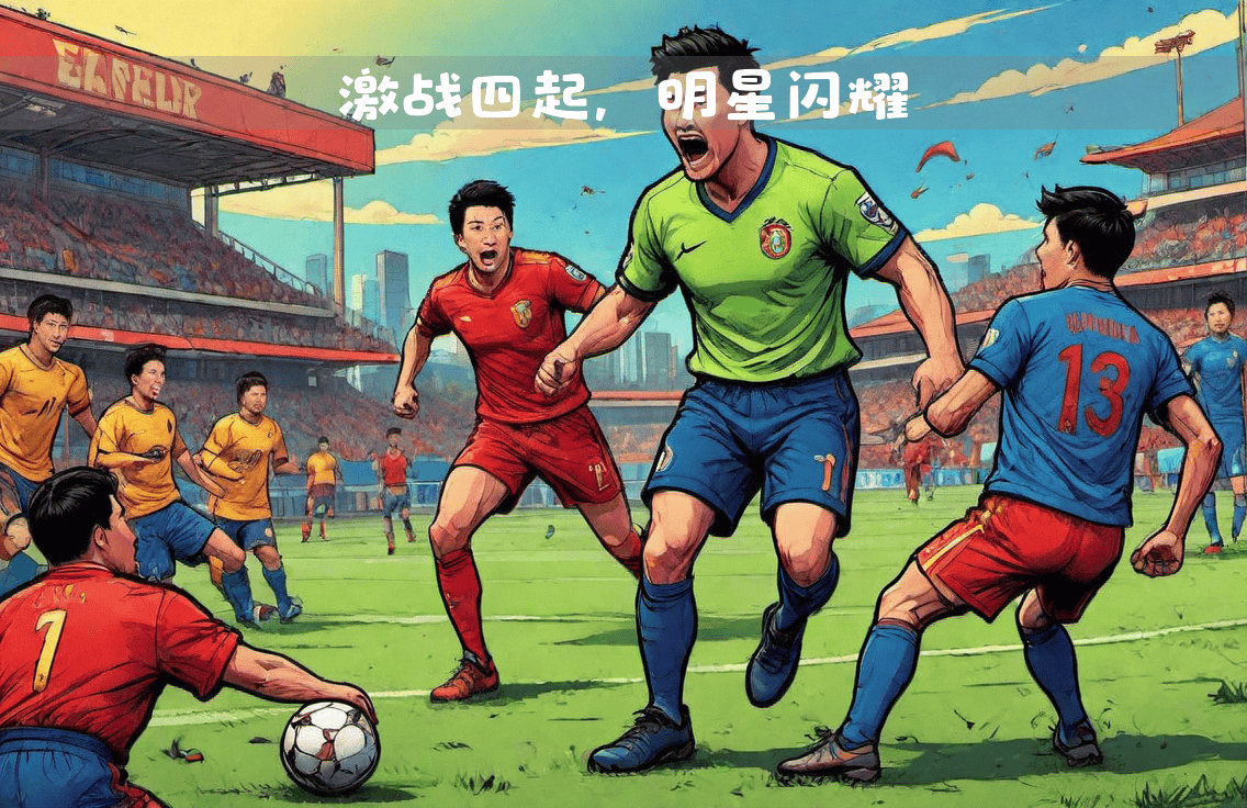 顶级足球比赛紧张进行，球队实力对决